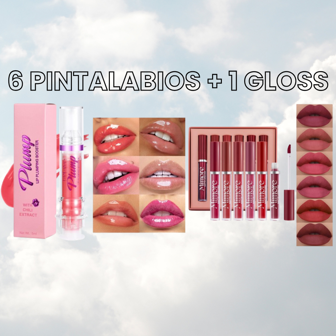 PACK 6 PINTALABIOS MIMORE + 1 GLOSS PLUMP