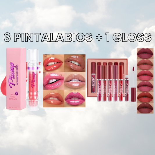 PACK 6 PINTALABIOS MIMORE + 1 GLOSS PLUMP